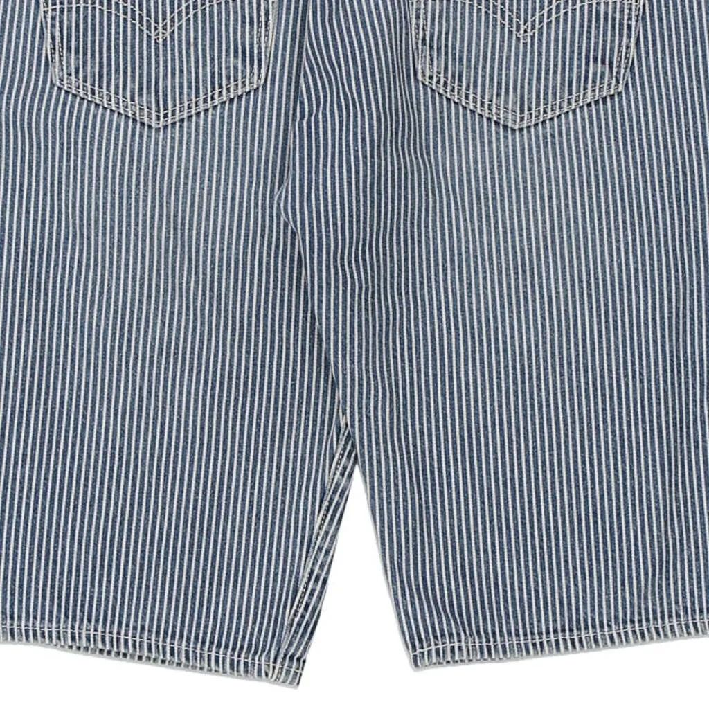 501 Levis Striped Denim Shorts - 30W 12L Blue Cotton