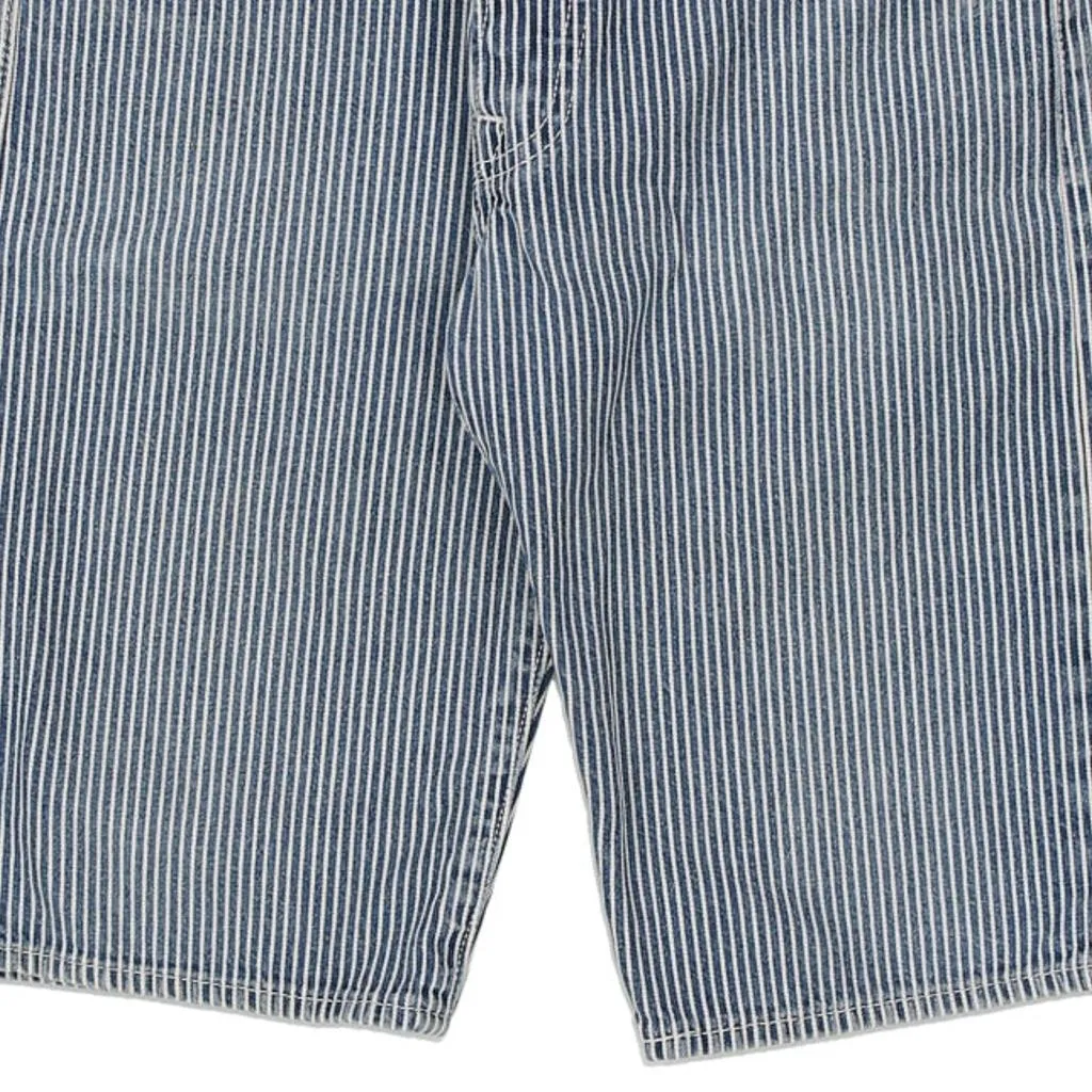 501 Levis Striped Denim Shorts - 30W 12L Blue Cotton
