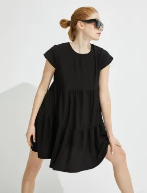 A-Line Tier Dress in Black