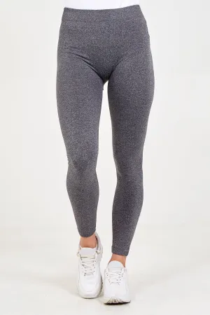Basic Grey Melange Fleece Lined Legging