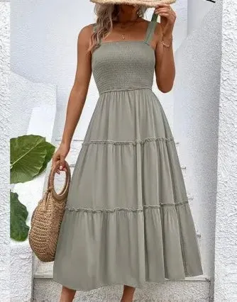 Blue Grey Midi Sundress