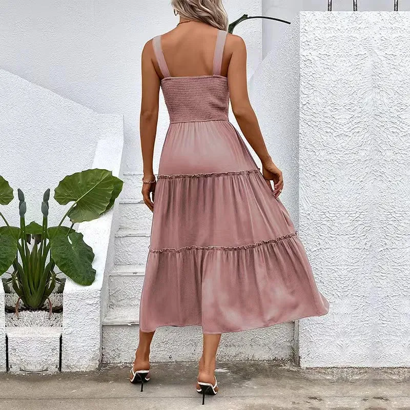 Blue Grey Midi Sundress