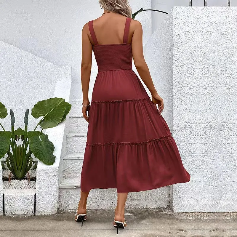Blue Grey Midi Sundress
