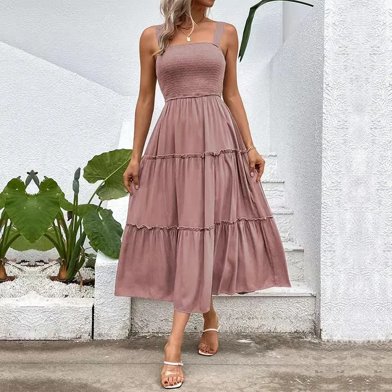 Blue Grey Midi Sundress