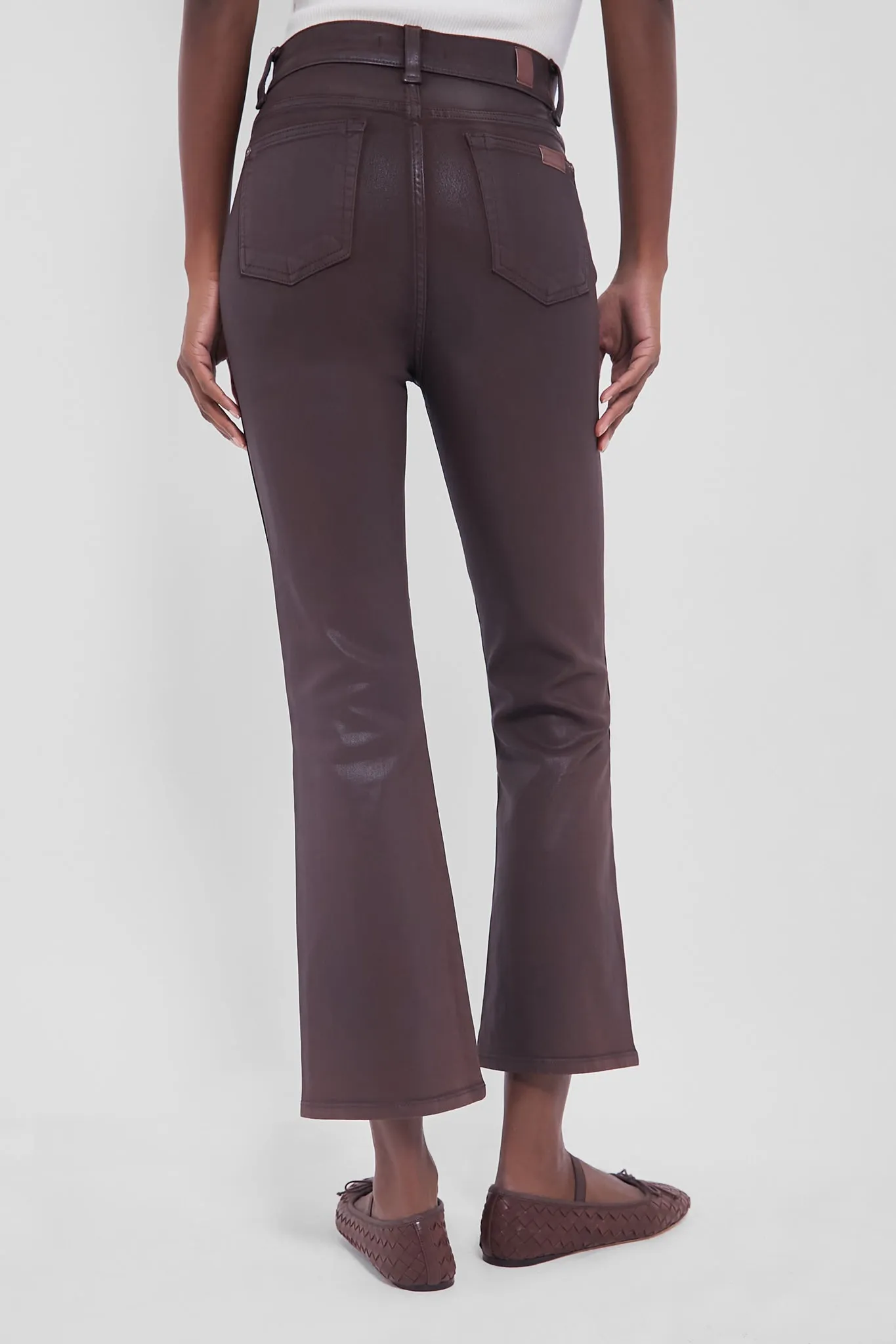 Brunette Coated High Waisted Slim Kick