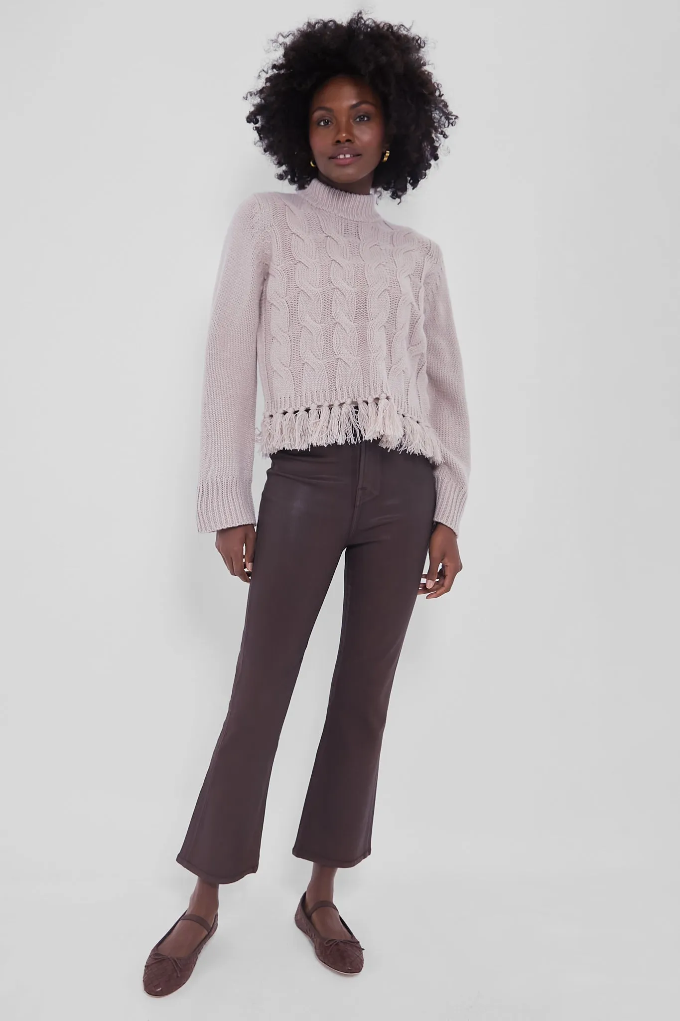 Brunette Coated High Waisted Slim Kick