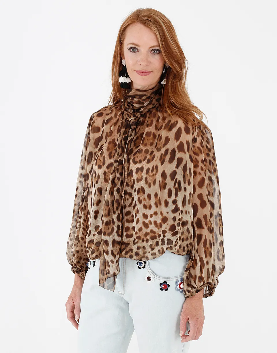 Chiffon Neck Tie Blouse