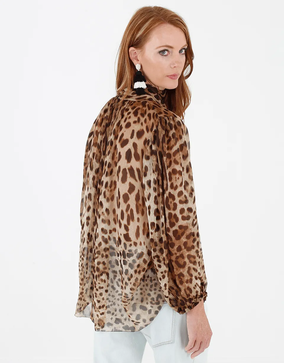 Chiffon Neck Tie Blouse