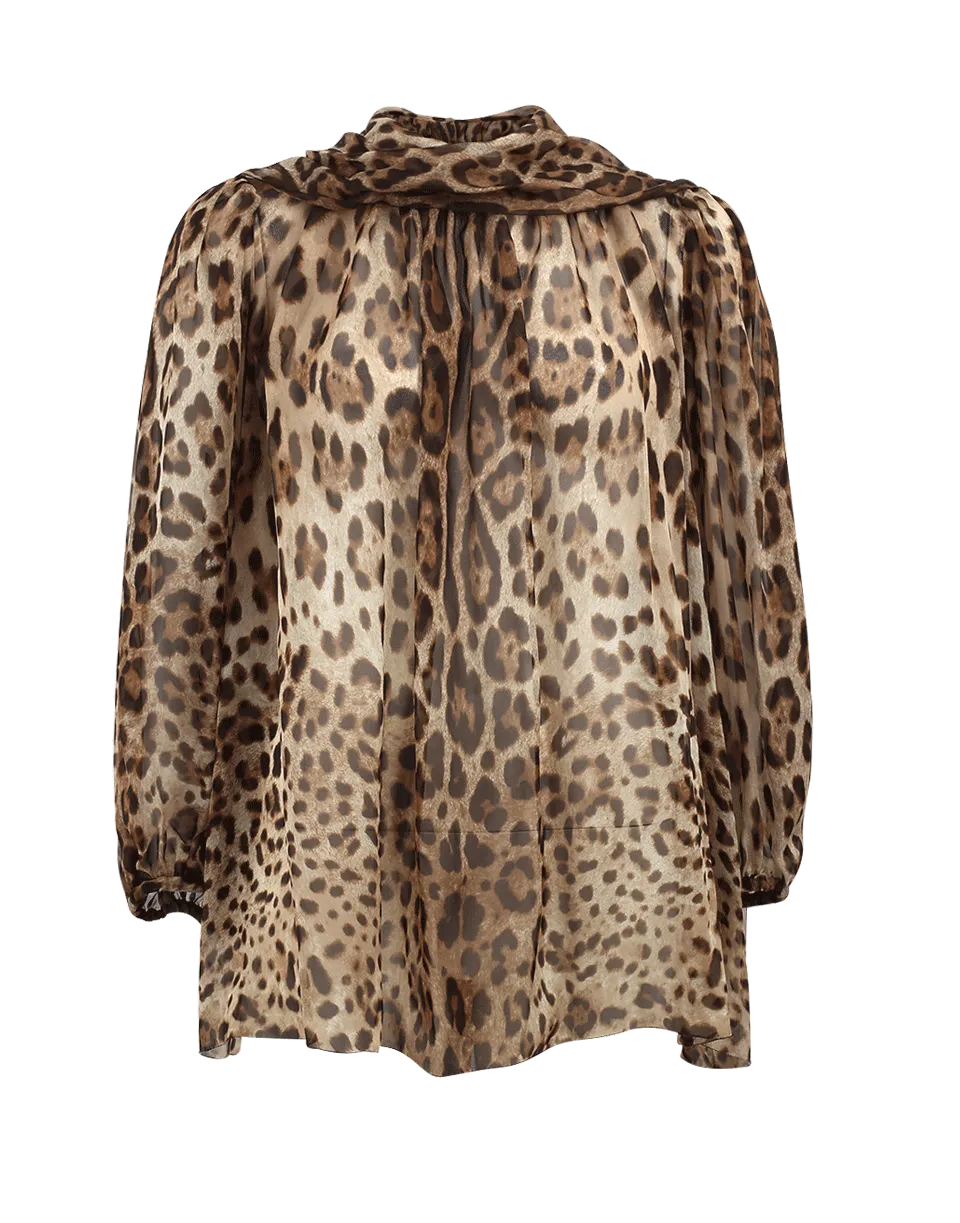 Chiffon Neck Tie Blouse