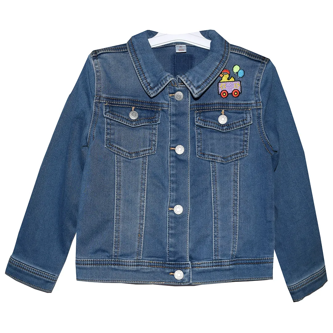 Child’s Embroidered Train Denim Jeans Jacket 5T