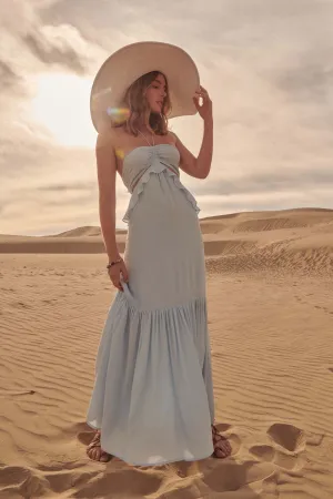 Cloud Nine Ruffled Cutout Halter Maxi Dress