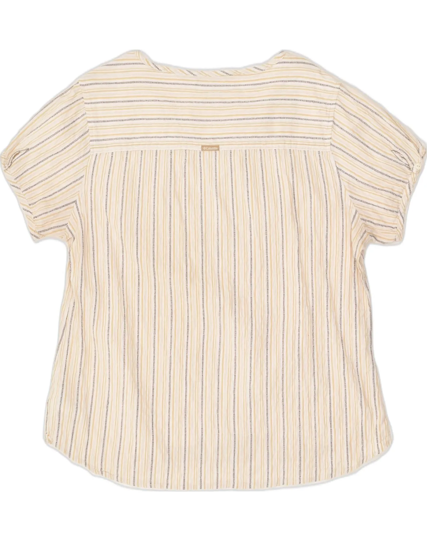 COLUMBIA Womens Loose Fit Blouse Top UK 18 XL Beige Striped Cotton