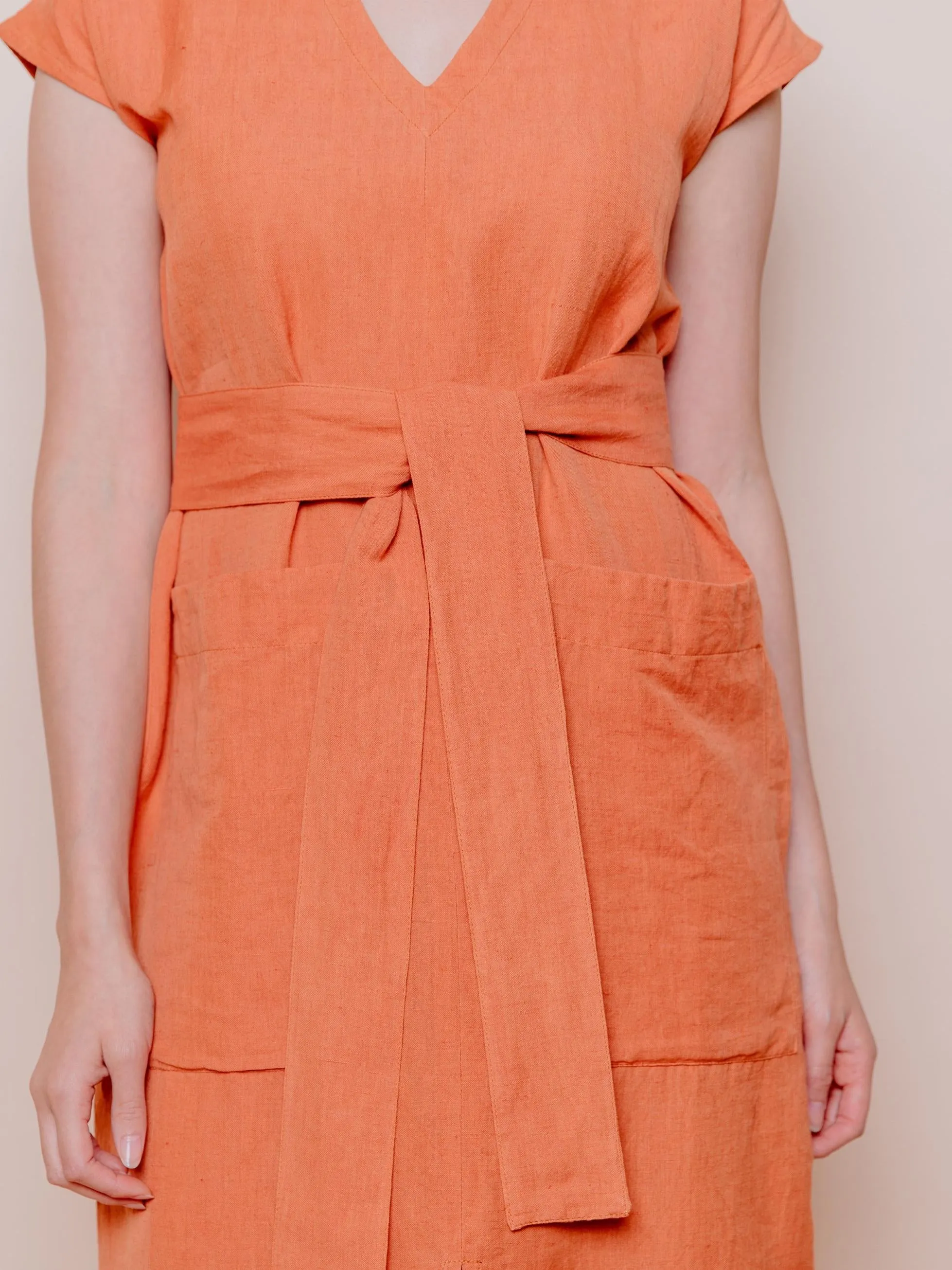 Darjeeling Pocket Dress - Amber Linen