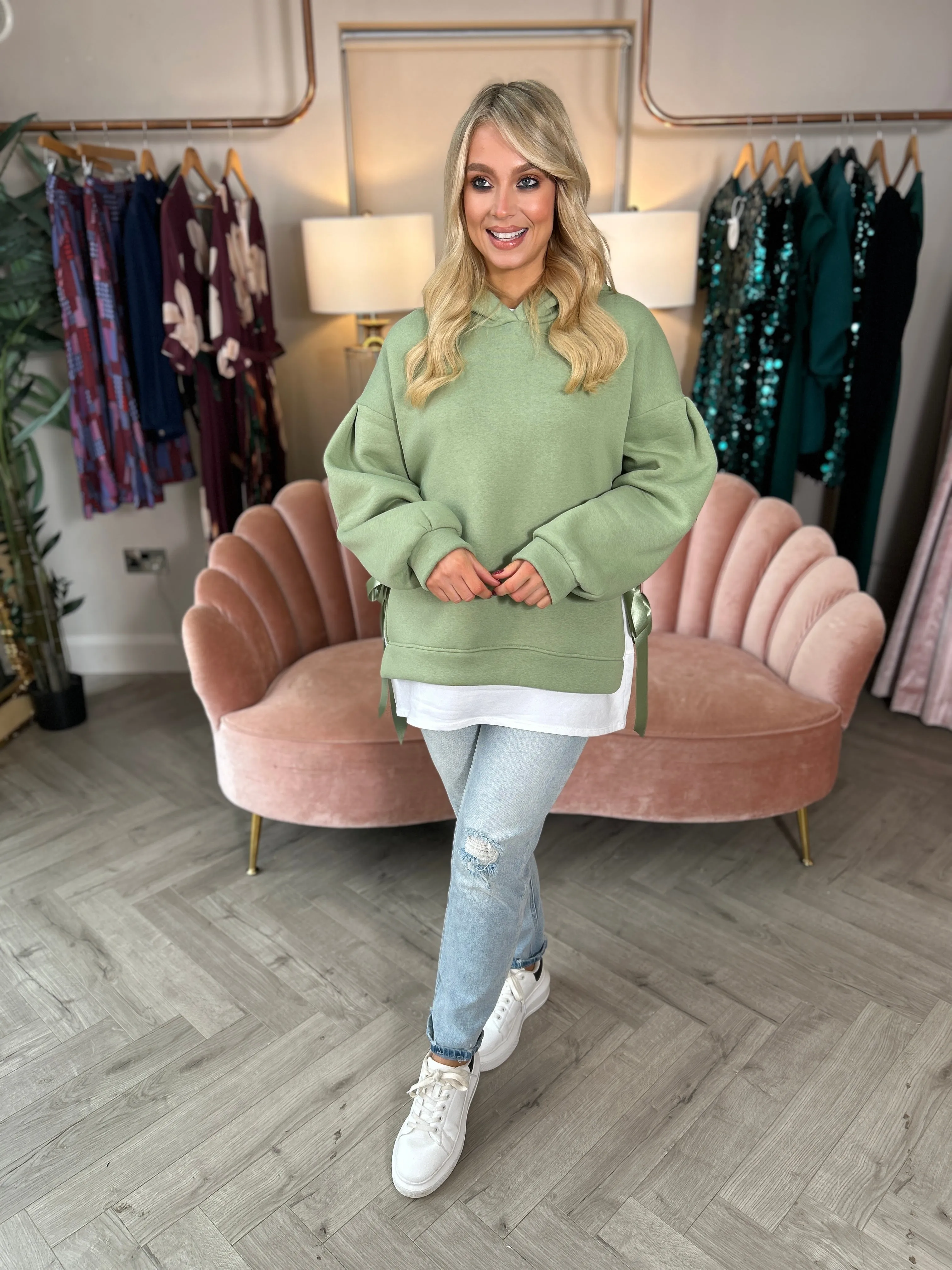 Double Layered Hoodie Sage