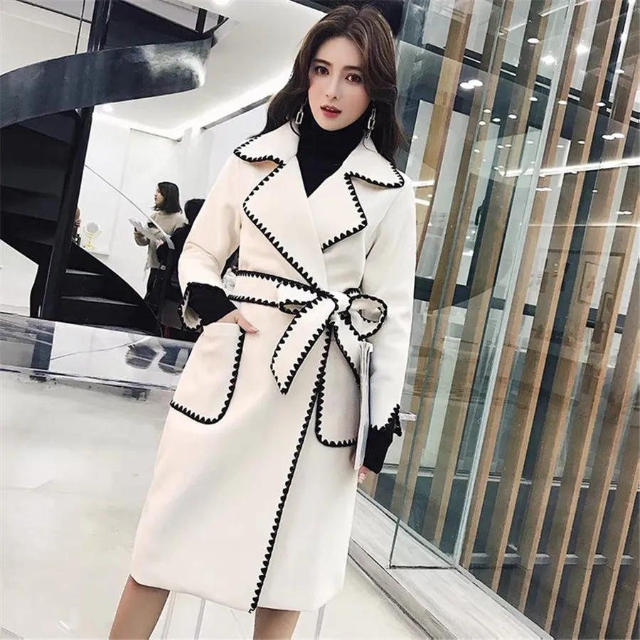 Elegant Long Coat With Belt