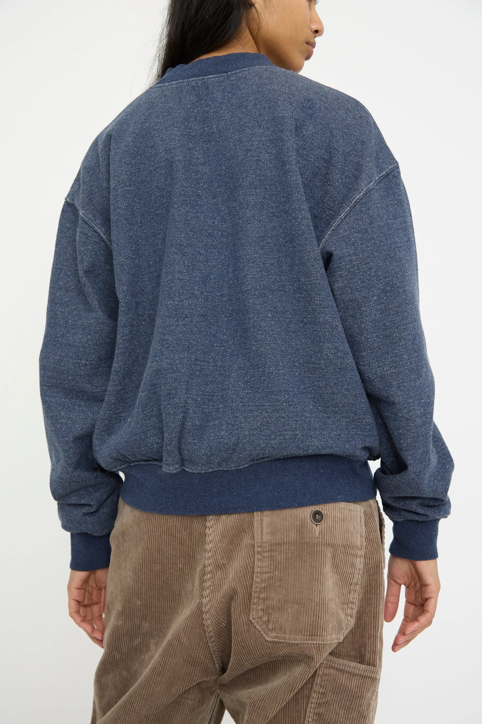 French Terry Denim Blouson in Navy
