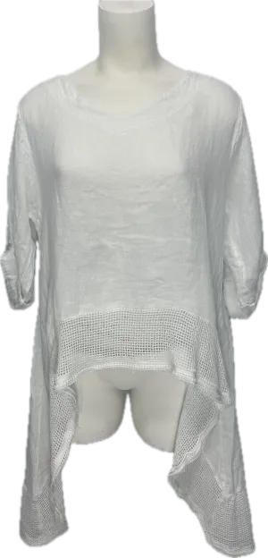 Linen High-Low with Crochet Edge Top