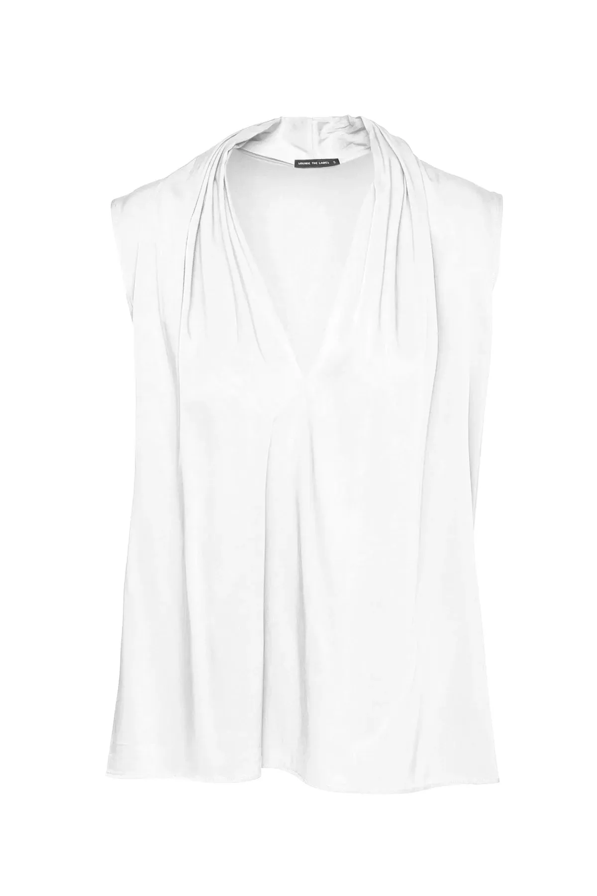 Lounge The Label Draped V-Neck Top Molisi - White