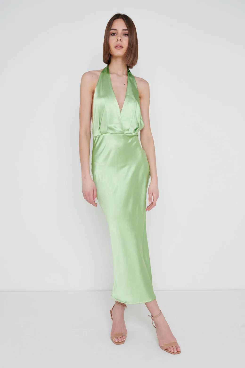 Luann Halterneck Midaxi Dress - Nocellara Green