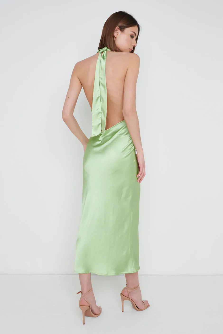 Luann Halterneck Midaxi Dress - Nocellara Green
