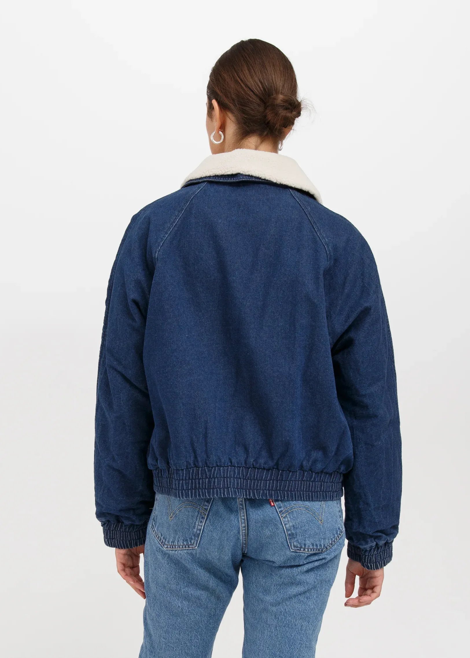 Mackenzie Denim Bomber with Removable Collar
