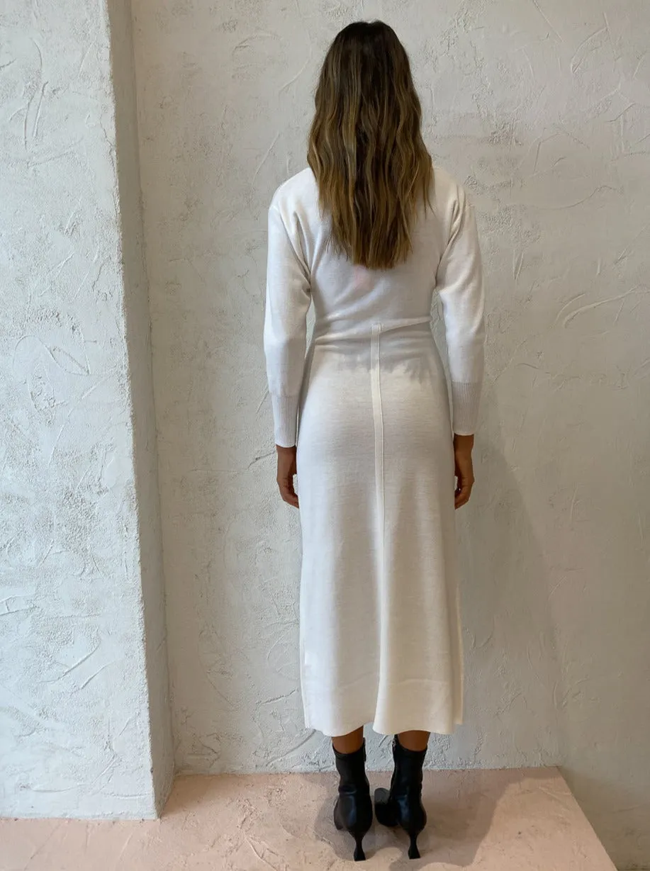 Manning Cartell Subtle Luxury L/S Knit Dress in Off White
