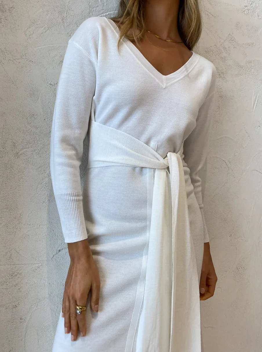 Manning Cartell Subtle Luxury L/S Knit Dress in Off White