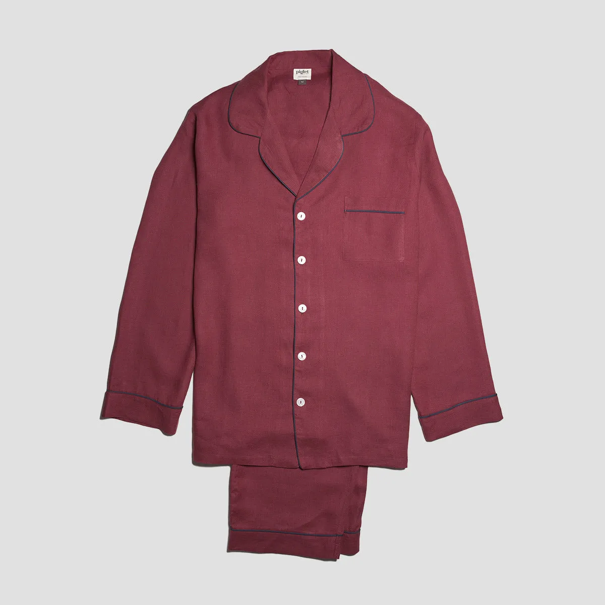 Men's Cherry Linen Pajama Set