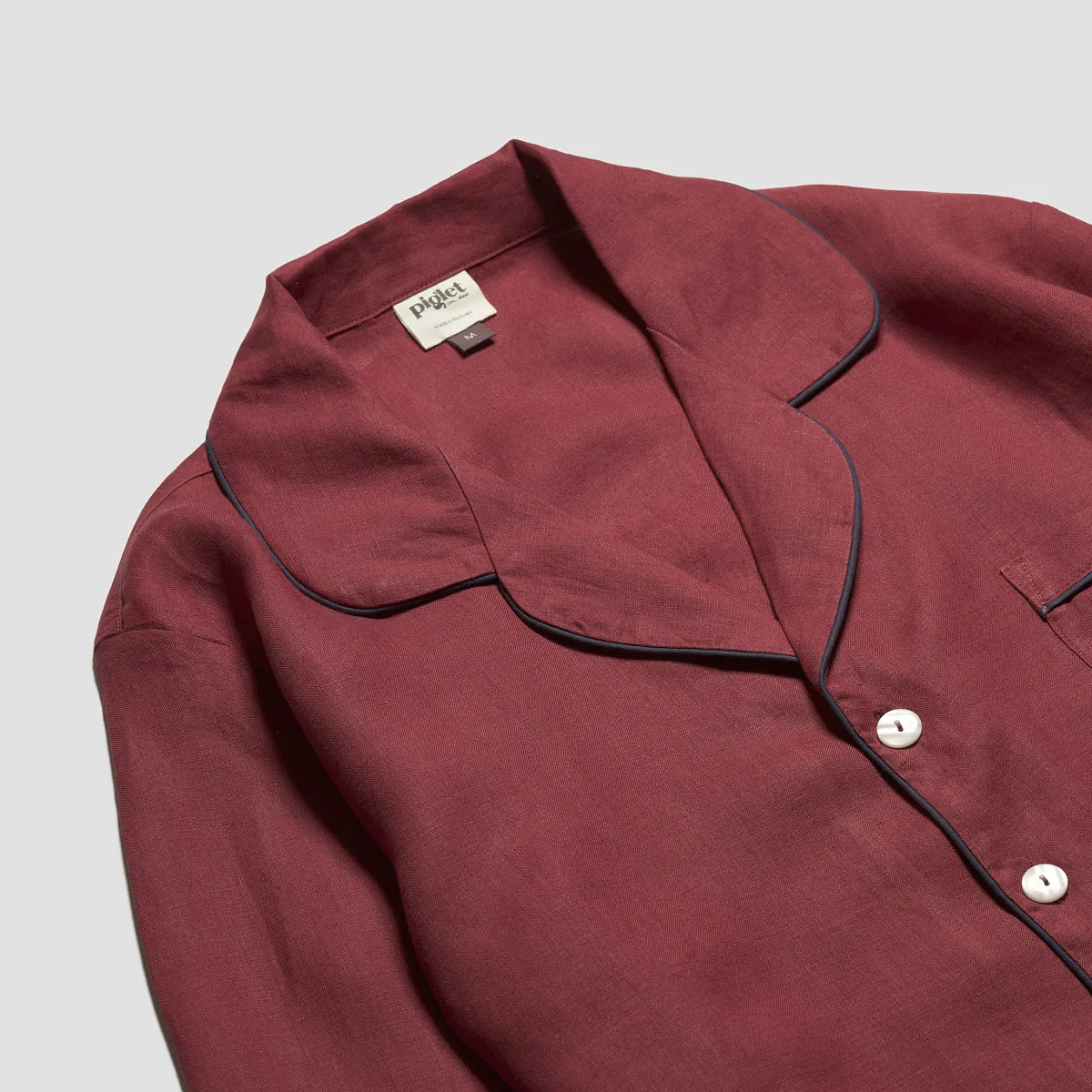 Men's Cherry Linen Pajama Set
