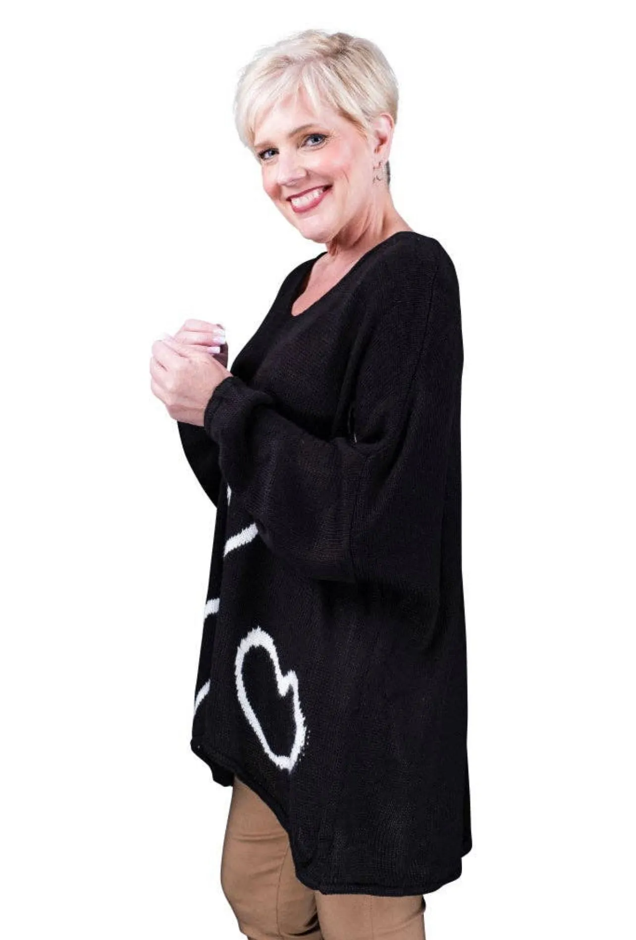 Miley Heart Sweater TEES BY TINA BLS913