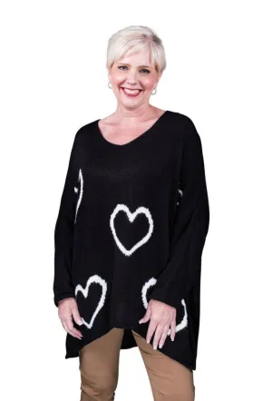 Miley Heart Sweater TEES BY TINA BLS913