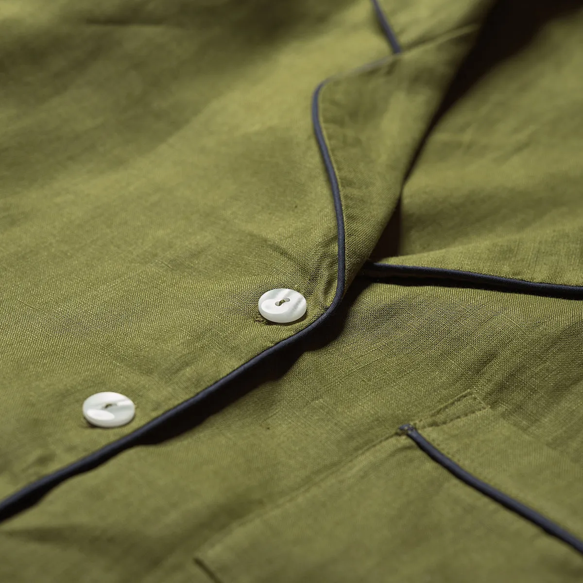 Moss Linen Pajama Shirt