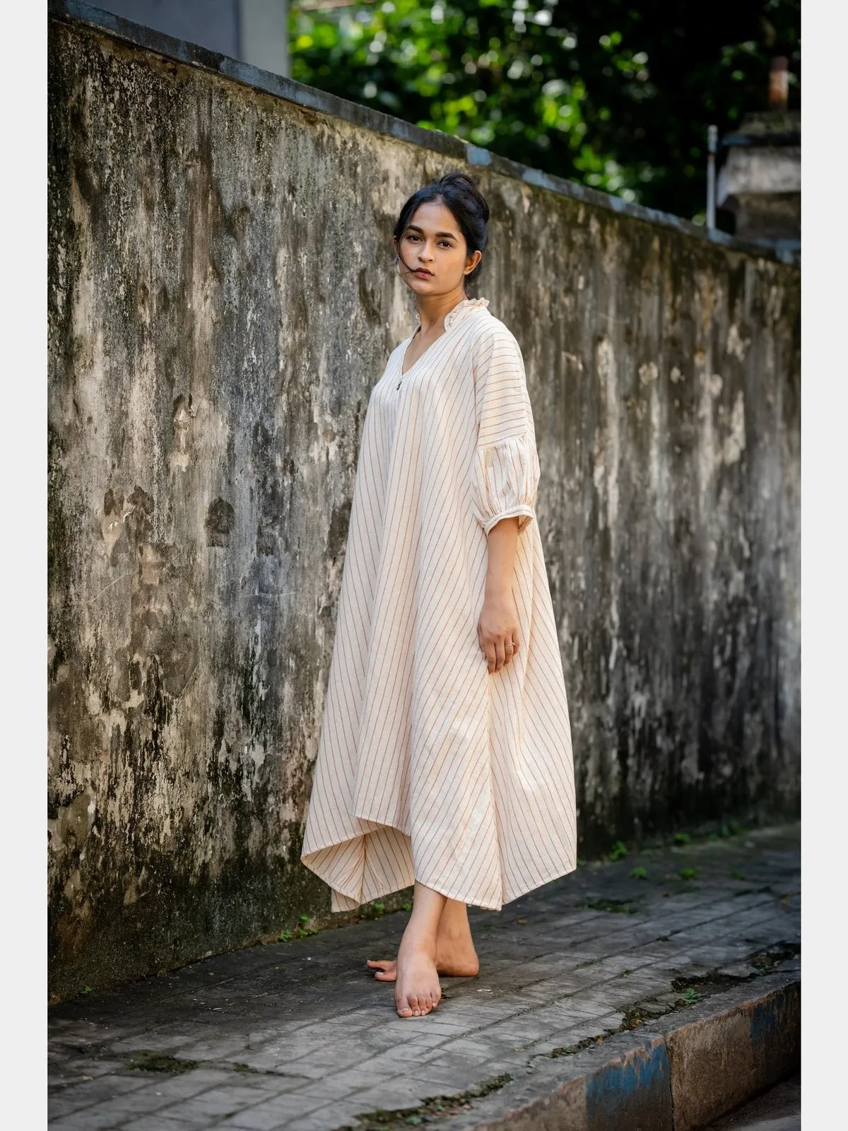 Plant Dye Kaftan Fit Handloom Dress