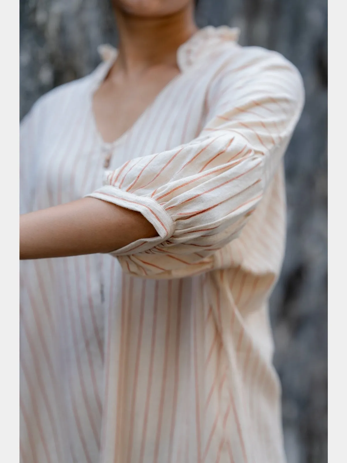 Plant Dye Kaftan Fit Handloom Dress
