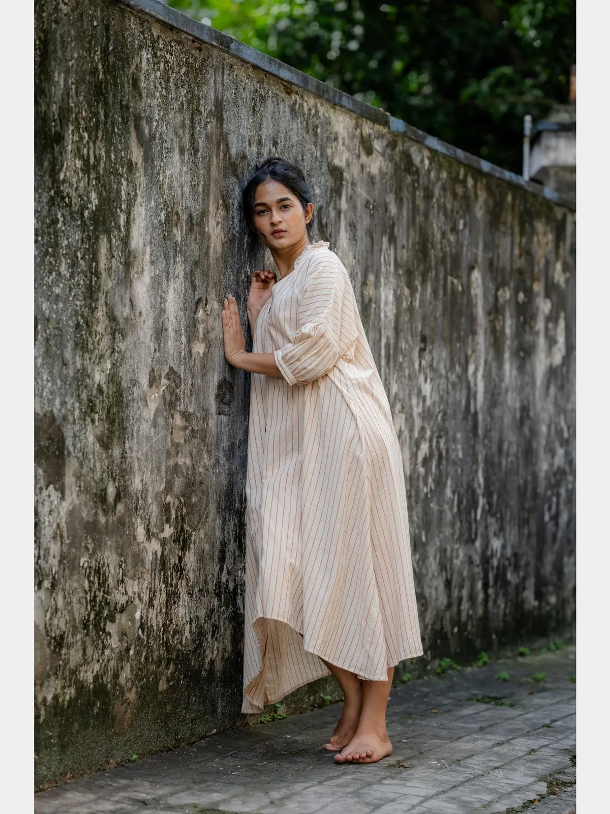 Plant Dye Kaftan Fit Handloom Dress