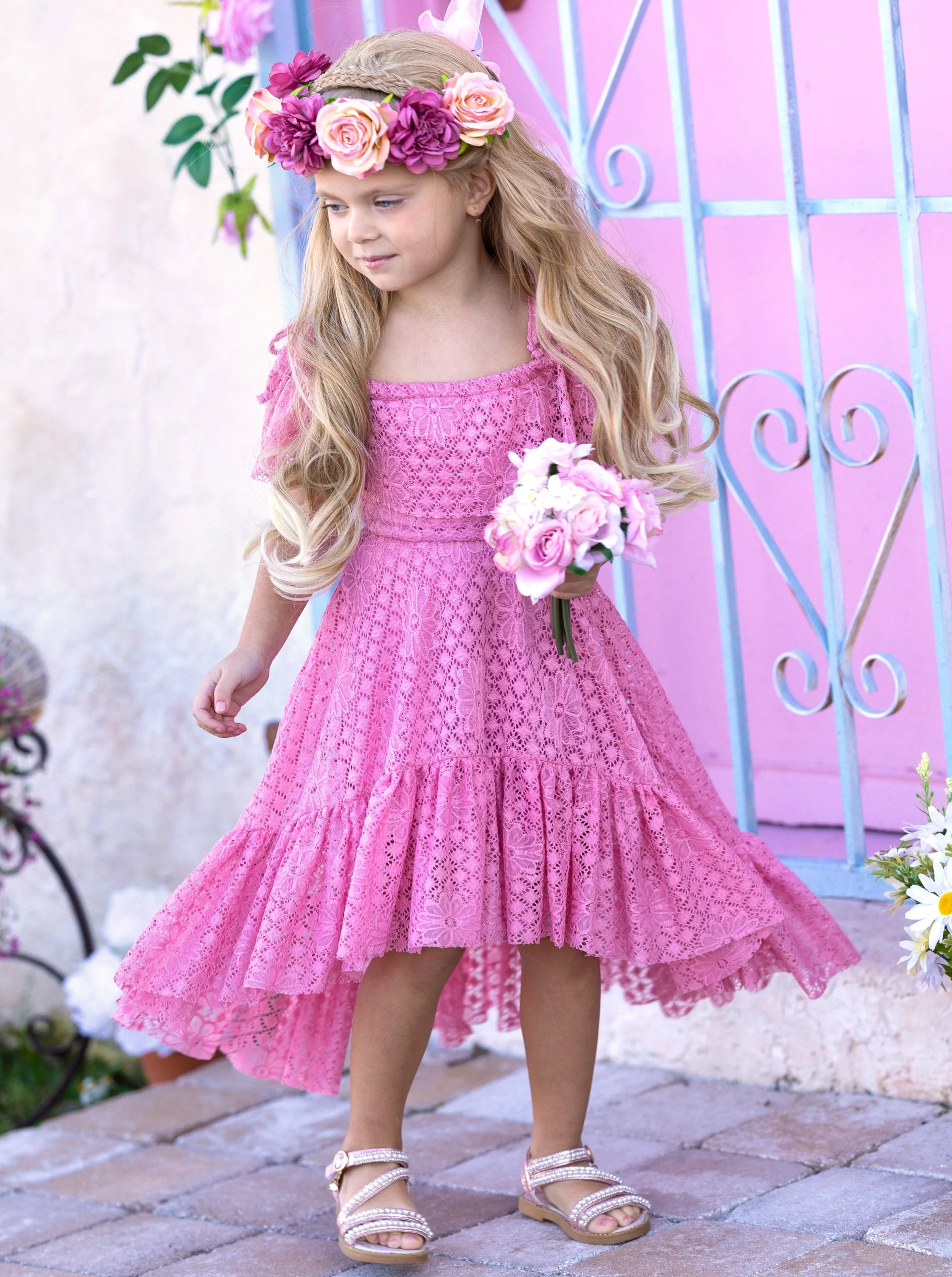 Pretty Like A Peony Cold Shoulder Maxi Sundress