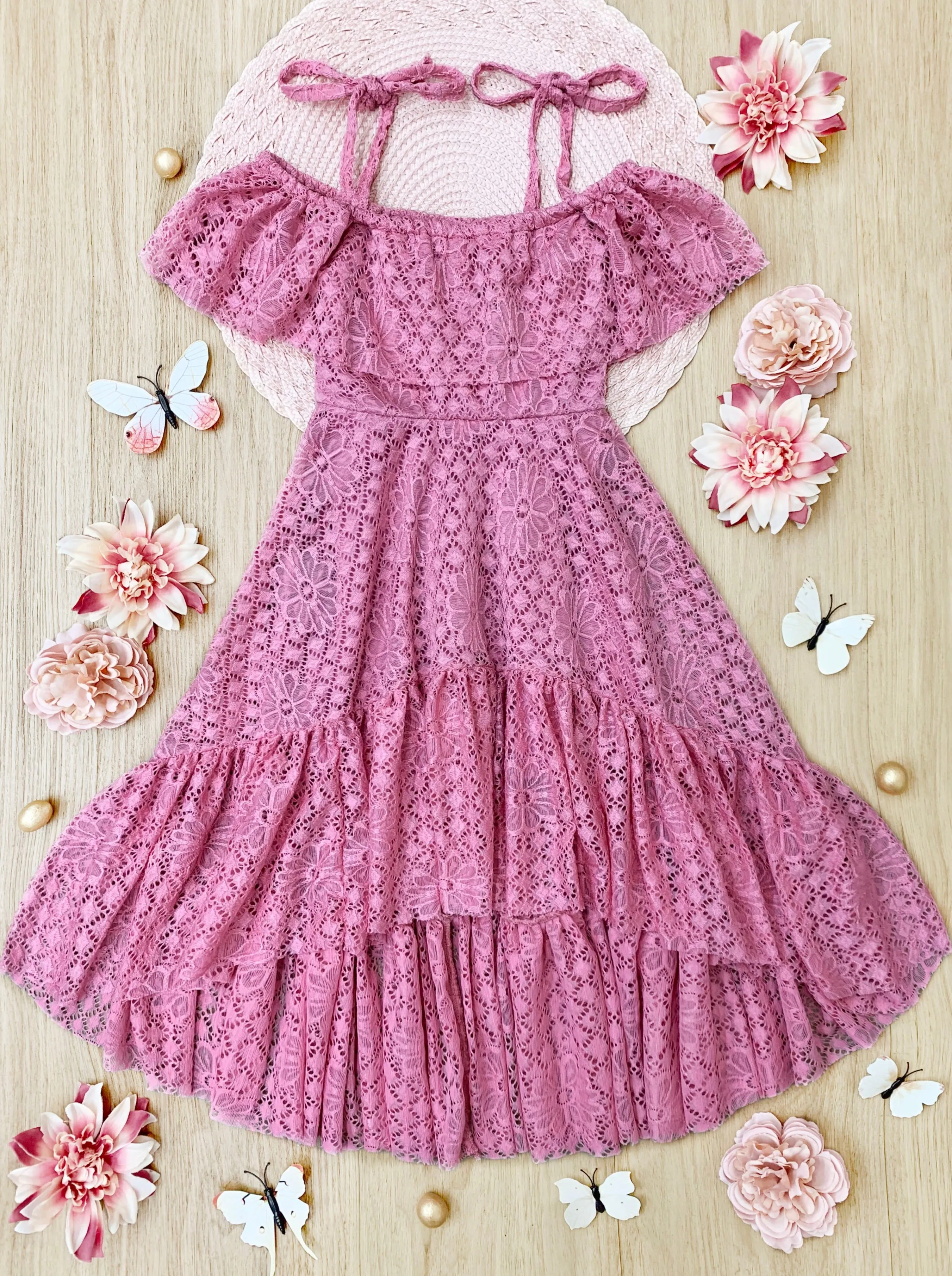 Pretty Like A Peony Cold Shoulder Maxi Sundress