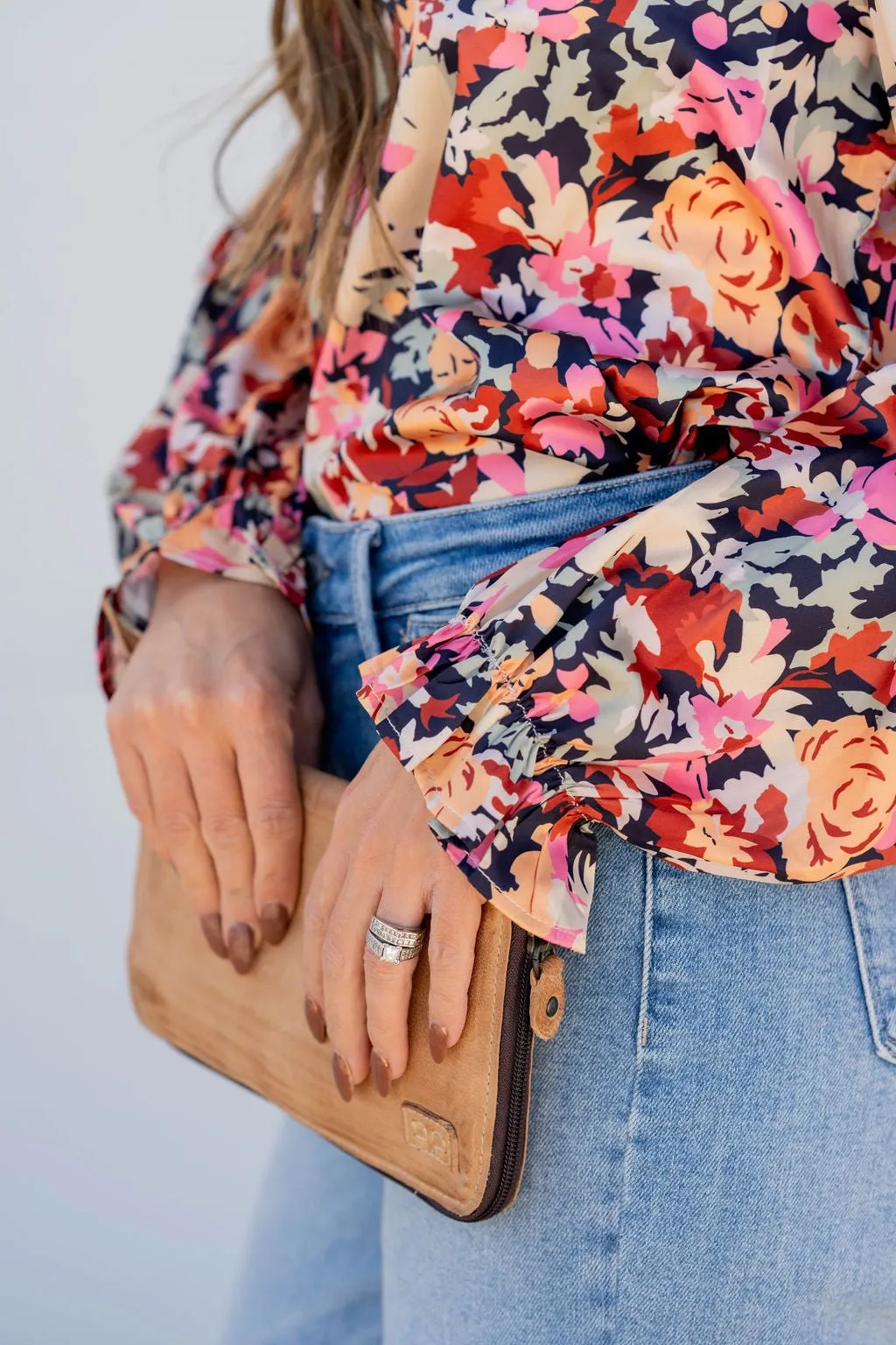 Retro Buds Cinched Trim Blouse