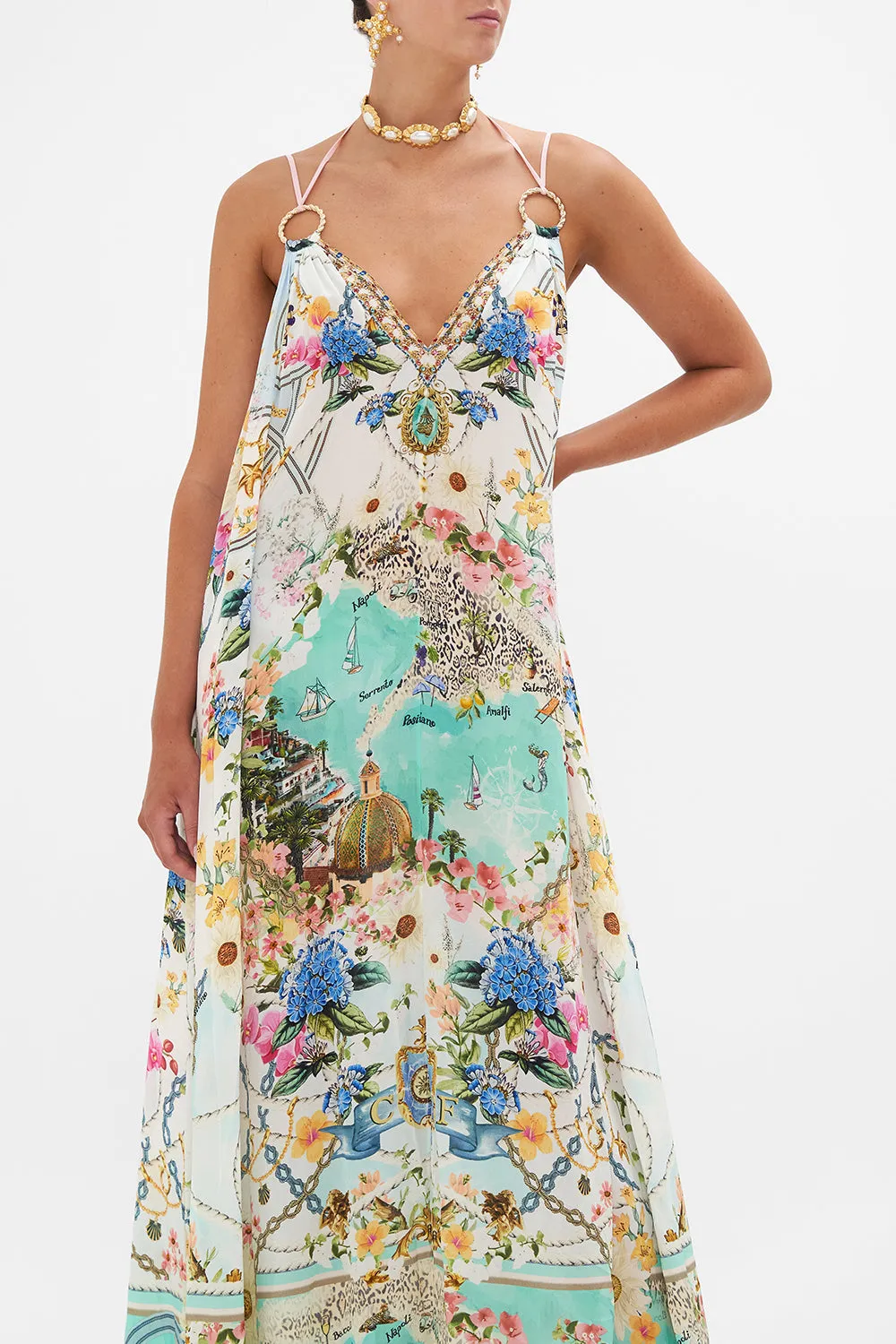 RING DETAIL STRAP DRESS AMALFI LULLABY
