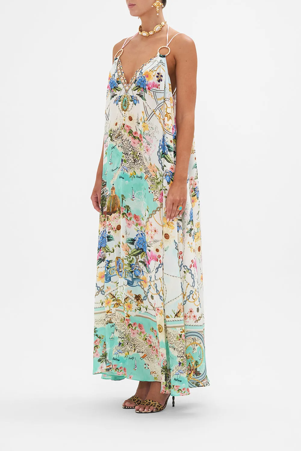 RING DETAIL STRAP DRESS AMALFI LULLABY