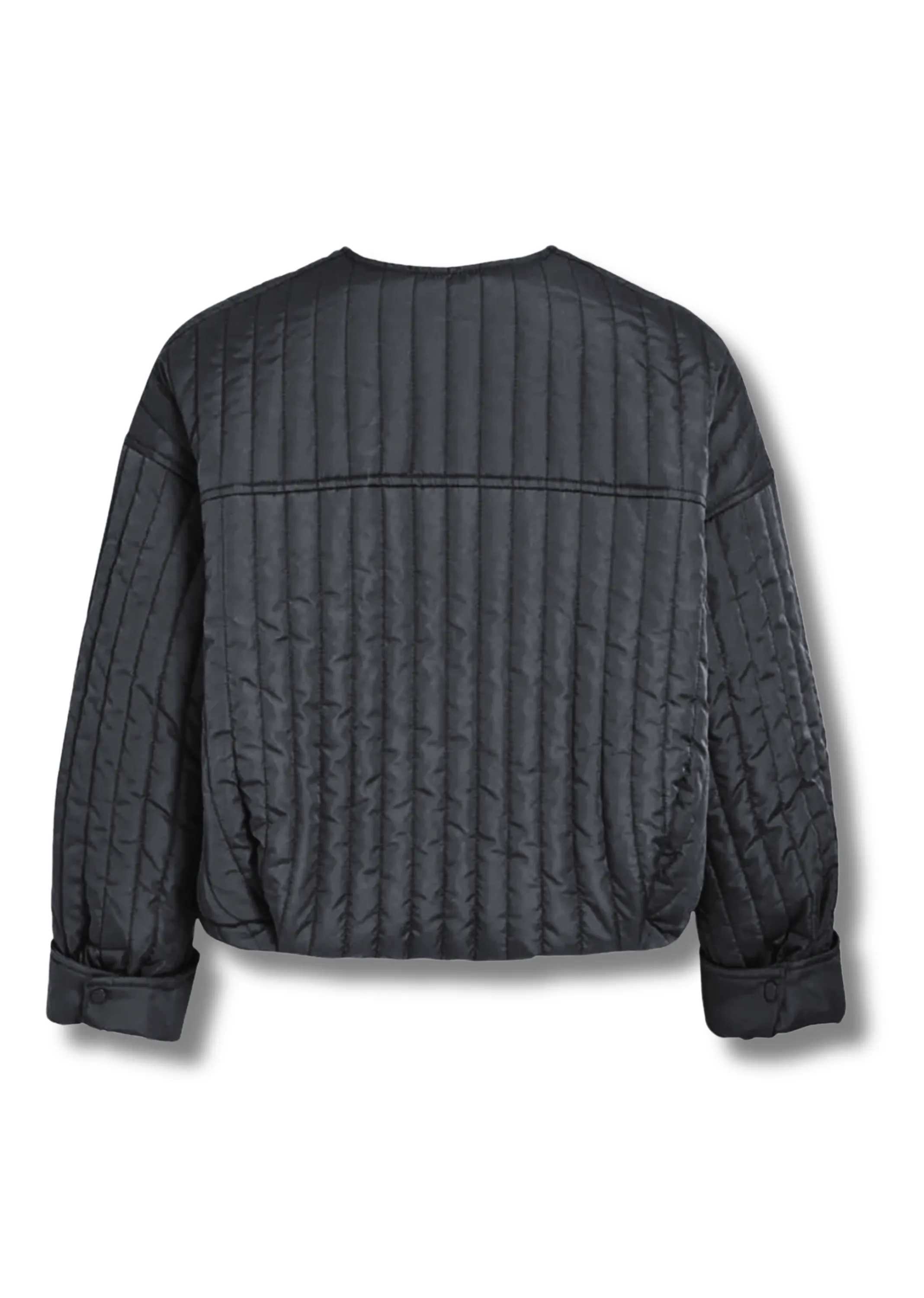 Tate Quilted Bomber Jacket in Black