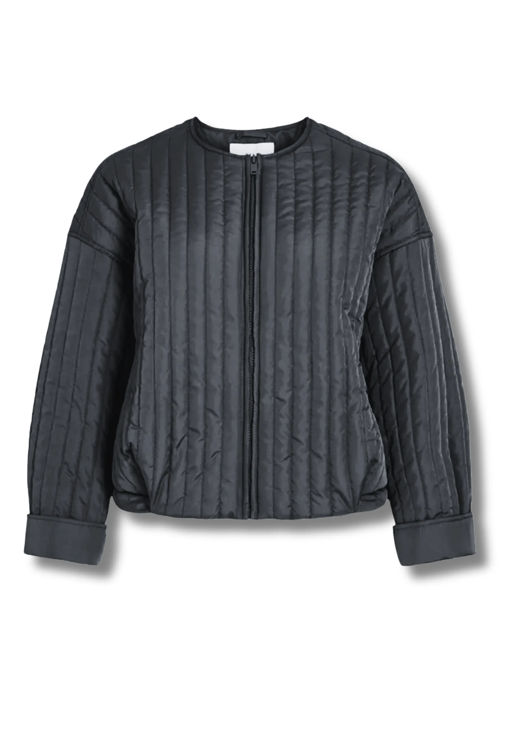 Tate Quilted Bomber Jacket in Black