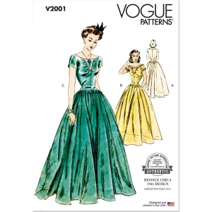 Vogue Pattern V2001 Misses' Dress