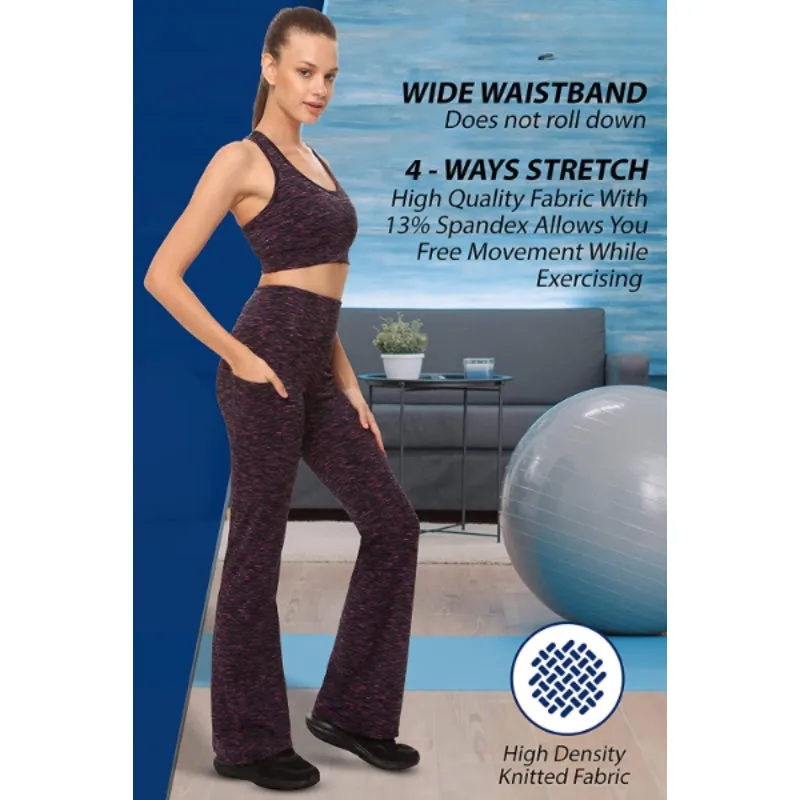Women's Multicolor Pattern Bootcut Leg Ultimate Yoga Pants High Waist Leggings